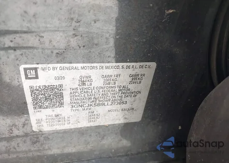 2020 Chevrolet Trax Fwd Ls from USA, damaged, VIN 3GNCJKSB9LL273053